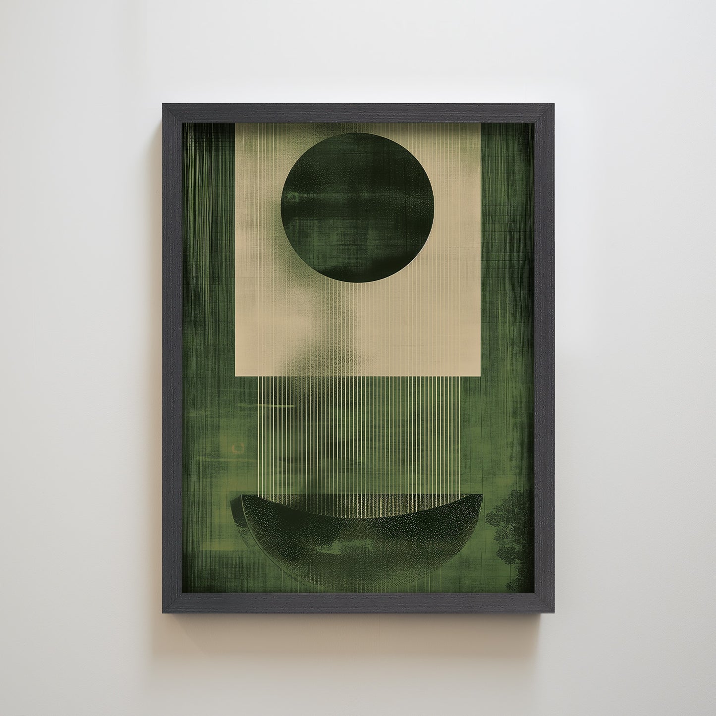 Textured Japanese Inspired Green Matcha Wabi Sabi Wall Art