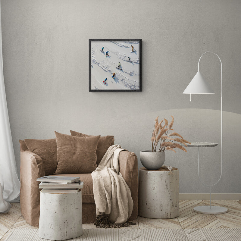 Modern Minimalism Natural Scenery Decorative Painting Texture Printing Skiing Wall Art Decorations