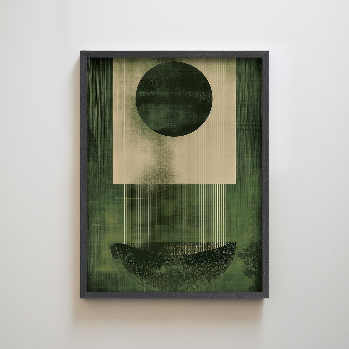 Textured Japanese Inspired Green Matcha Wabi Sabi Wall Art