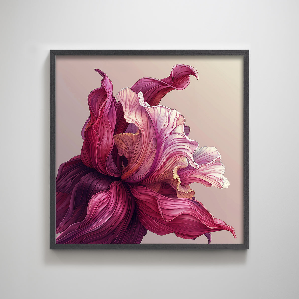 Pink flower texture home decoration painting.