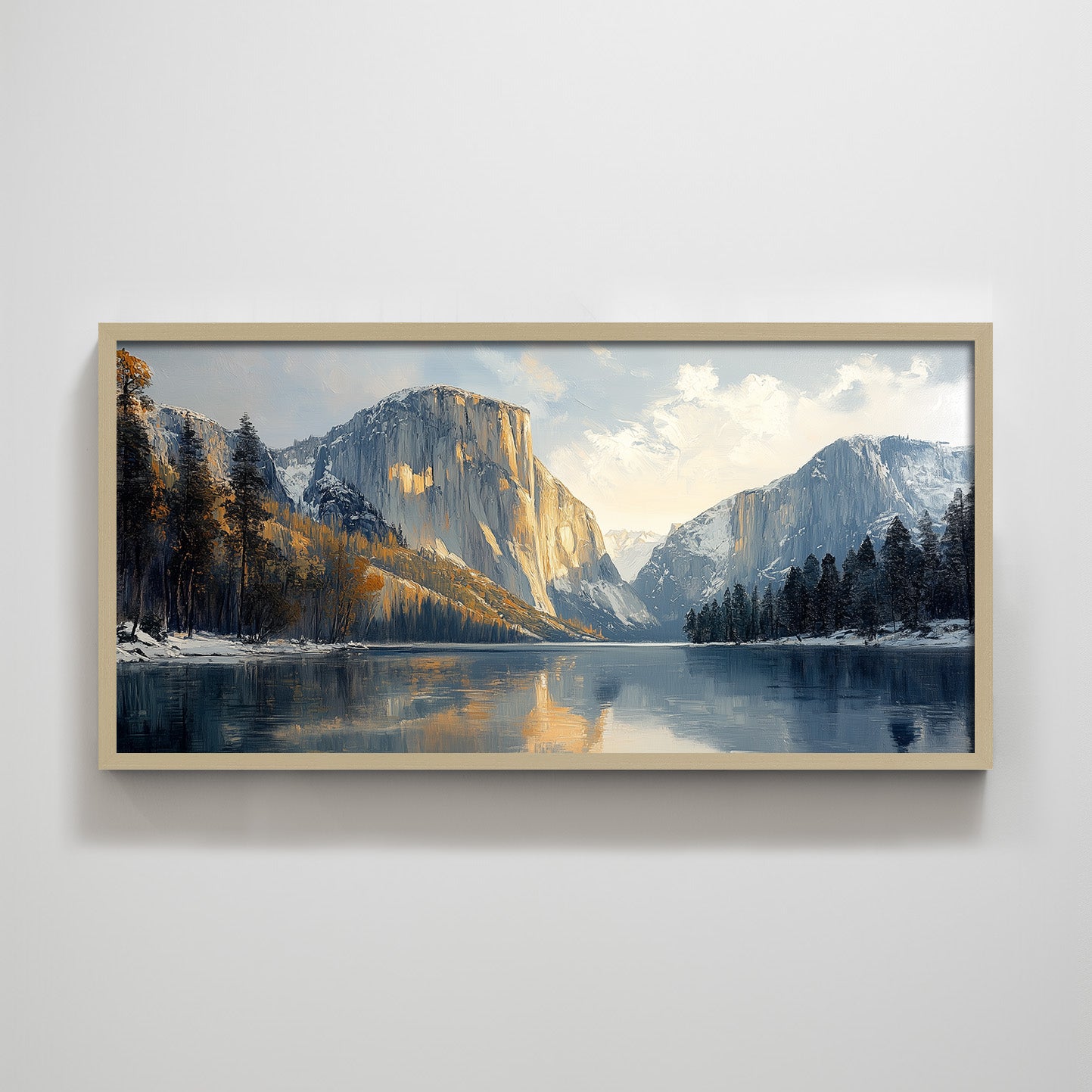 El Capitan Yosemite California Beige Horizontal Texture Print Modern Living Room Wall Decor