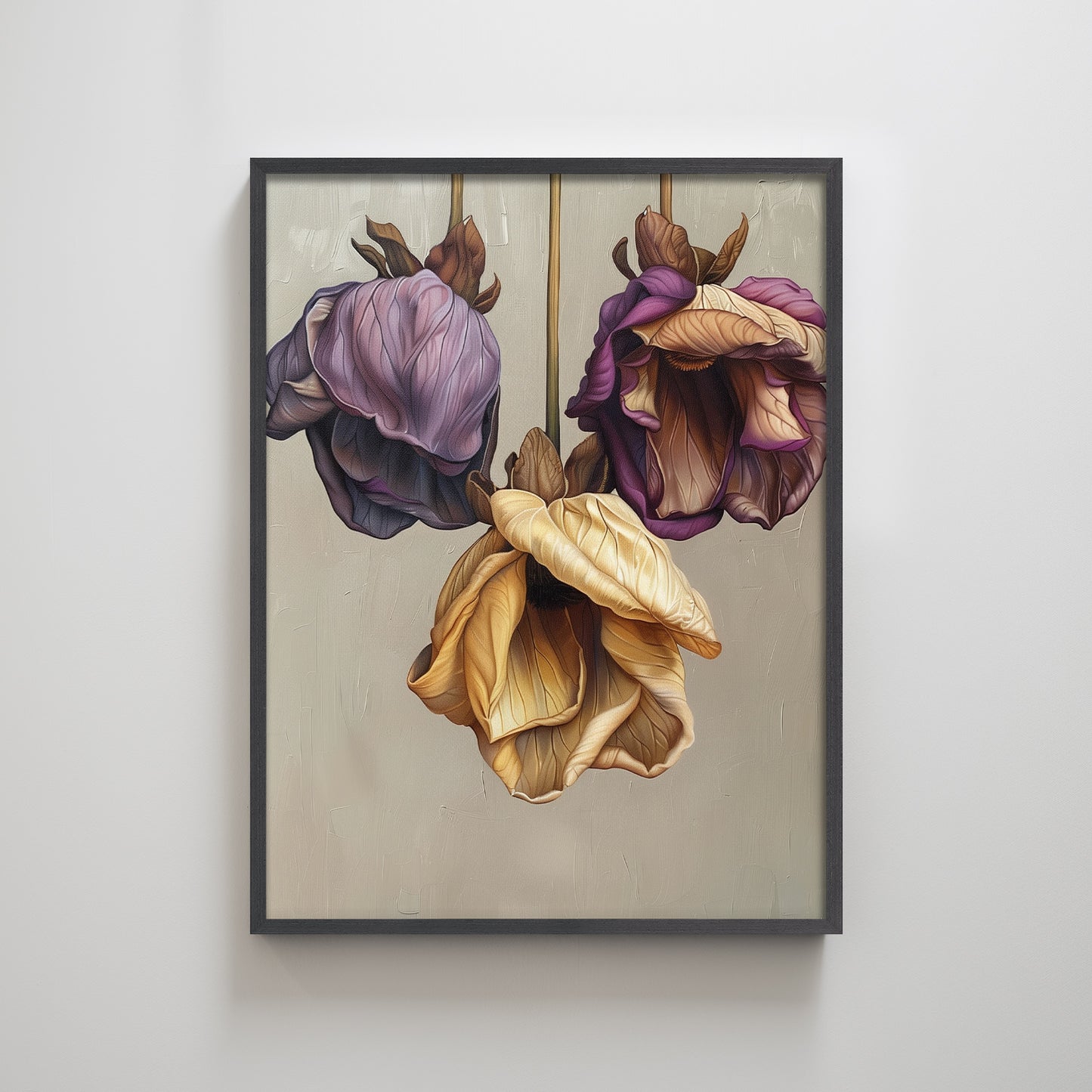 Withered Rose Texture Print Home Decor Painting.