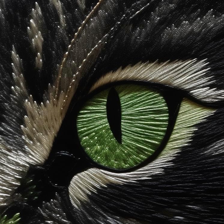 Black cat side face texture printing home decoration painting.