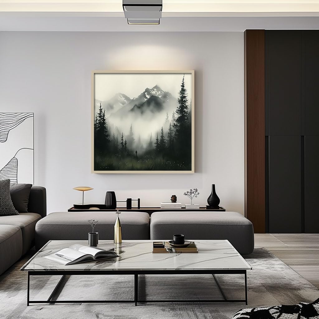 Mountaineering Hiking Landscape Print Home Decor Painting.