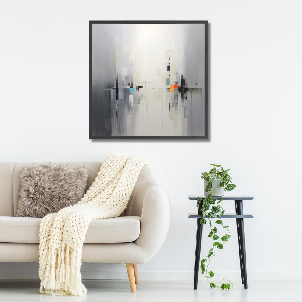 Abstract light grey texture printed decorative painting