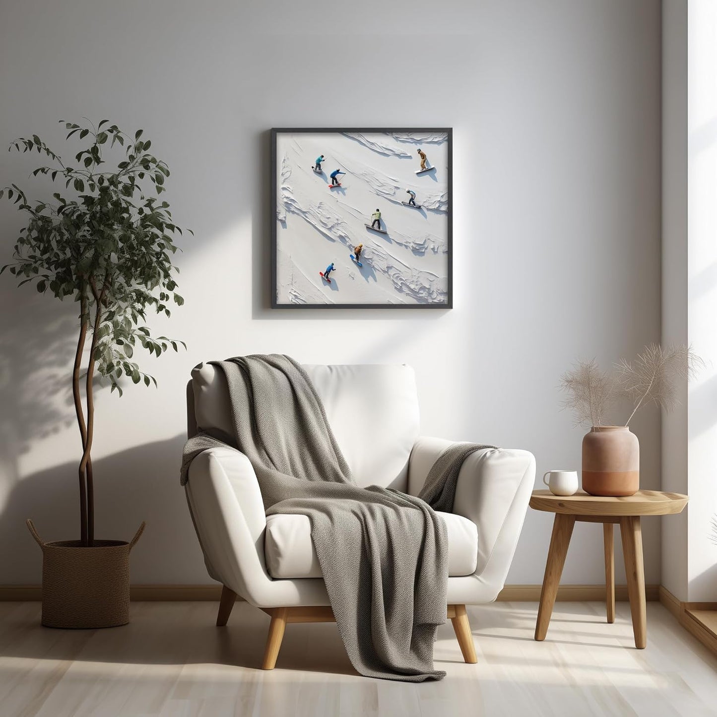 Ski Texture Home Decor Painting