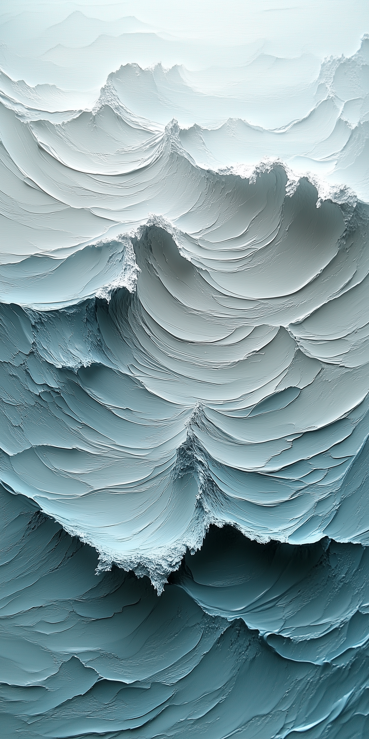 Abstract Blue Waves Textured Art Print