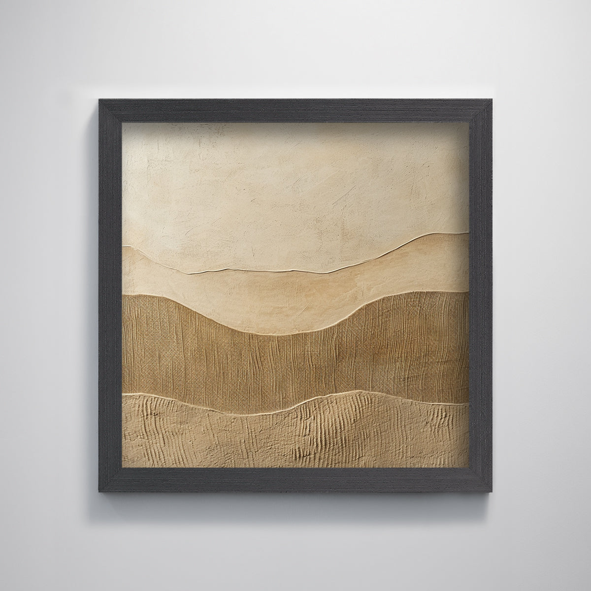 Original Framed Beige Minimalist Painting Texture Print Gradient Color Artwork Abstract Modern Art Home Decor