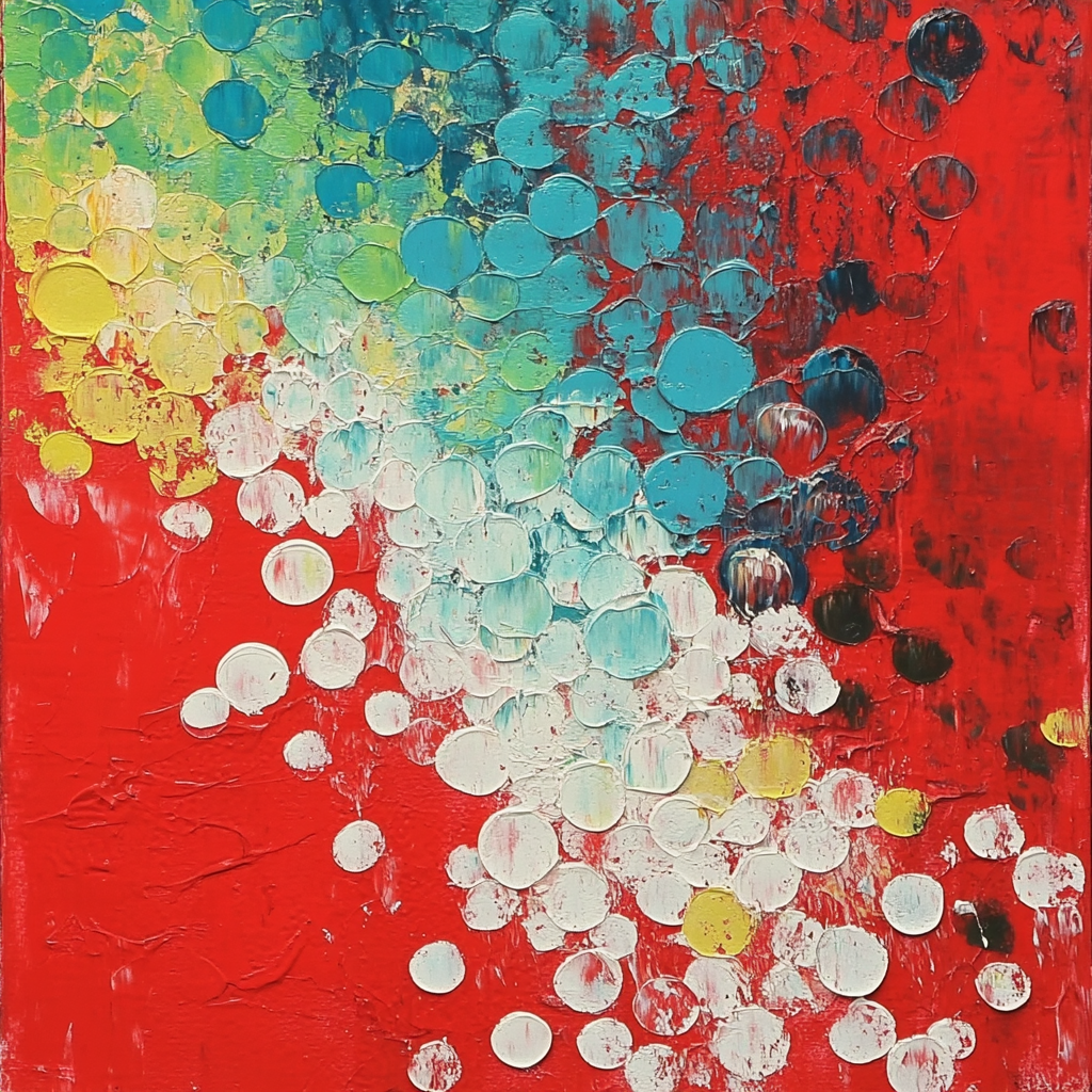 Boiling Color Bubbles Textured Art Print