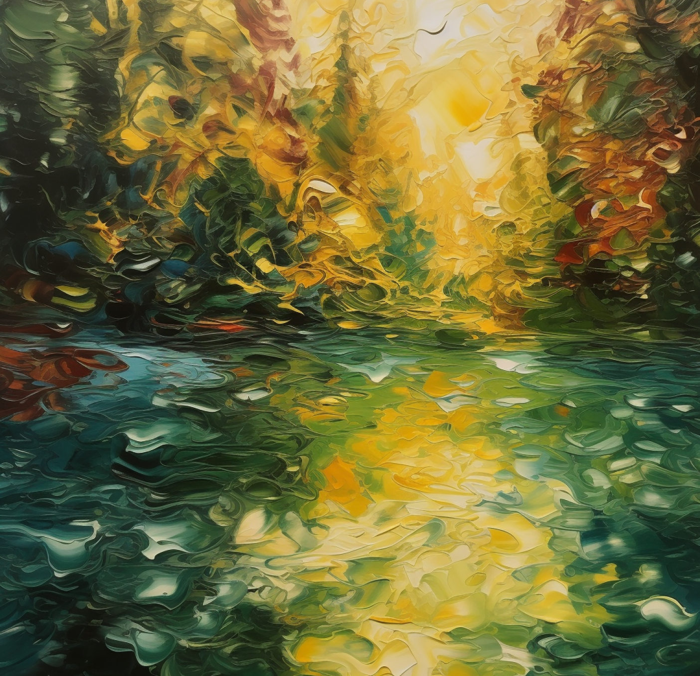 Broken Autumn Landscape Textured Art Print | Seasonal Landscape Wall Art for Hallway Decoration