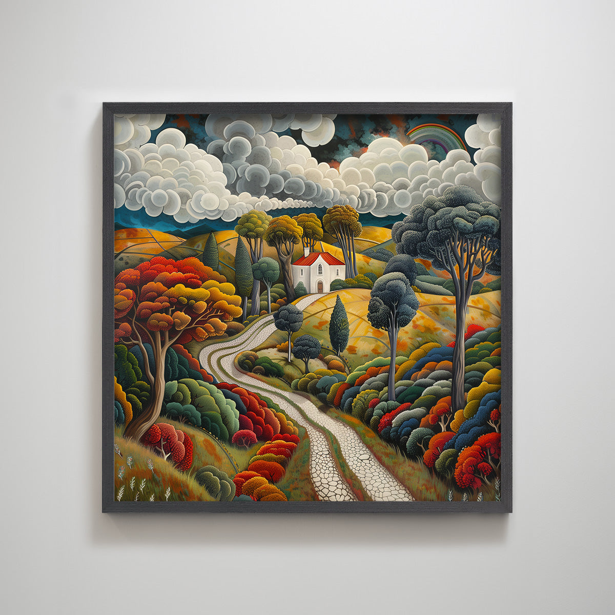 Mid Century Farmland Countryside Landscape Textured Art Print Wall Decor (Mother's Day Special)