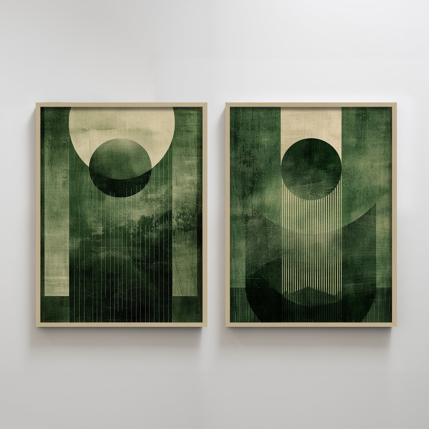 Modern abstract green texture home decoration painting.
