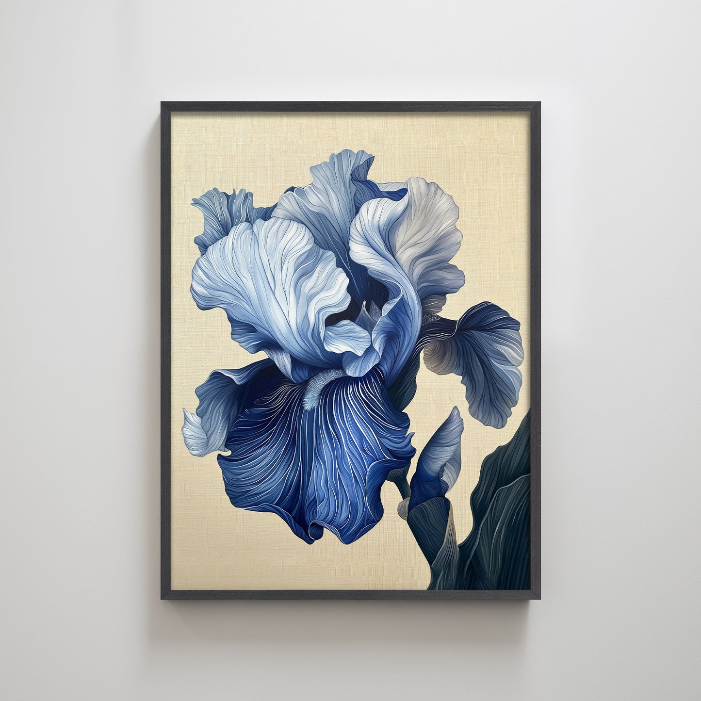 Abstract blue flower home decoration painting.