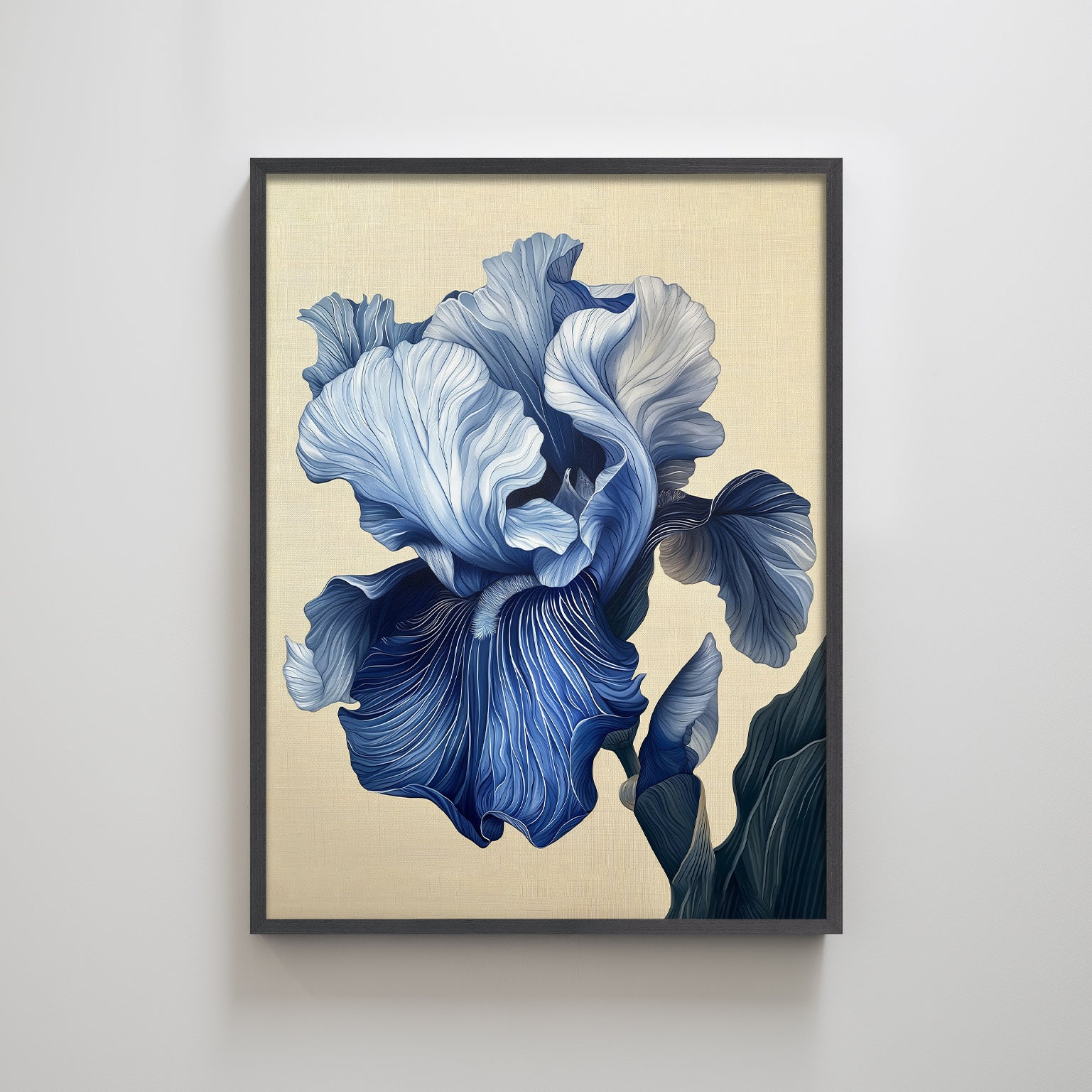 Abstract blue flower home decoration painting.