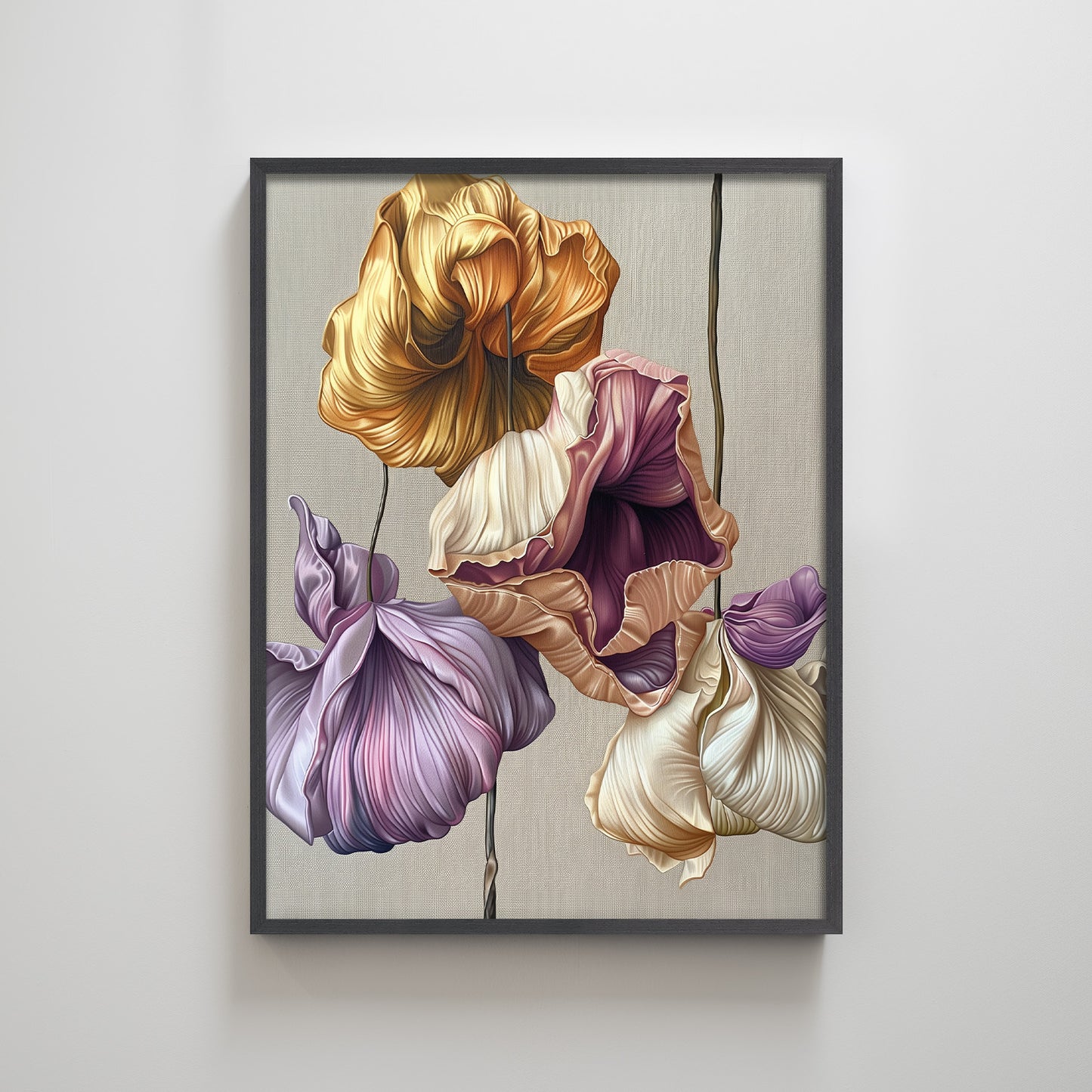 Withered Rose Texture Home Decor Painting.