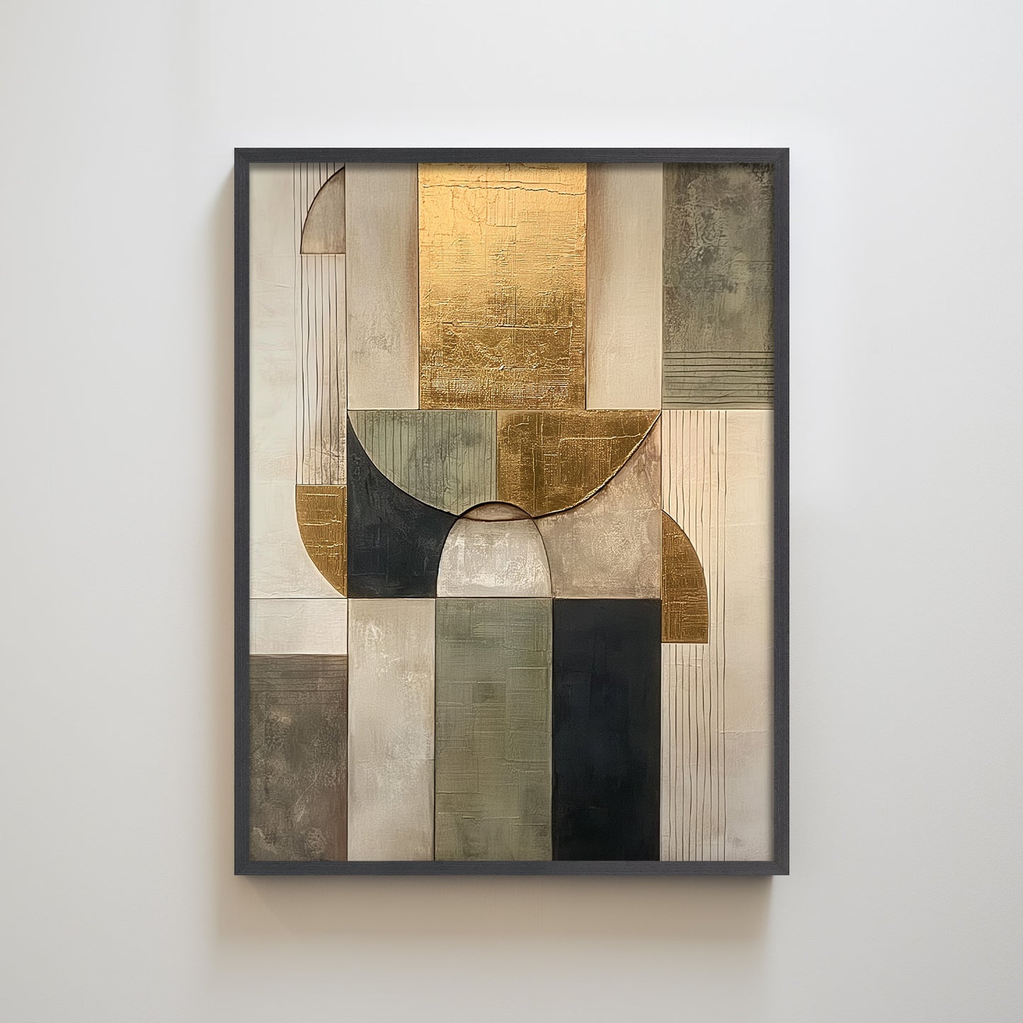 Abstract golden texture print home decoration painting.