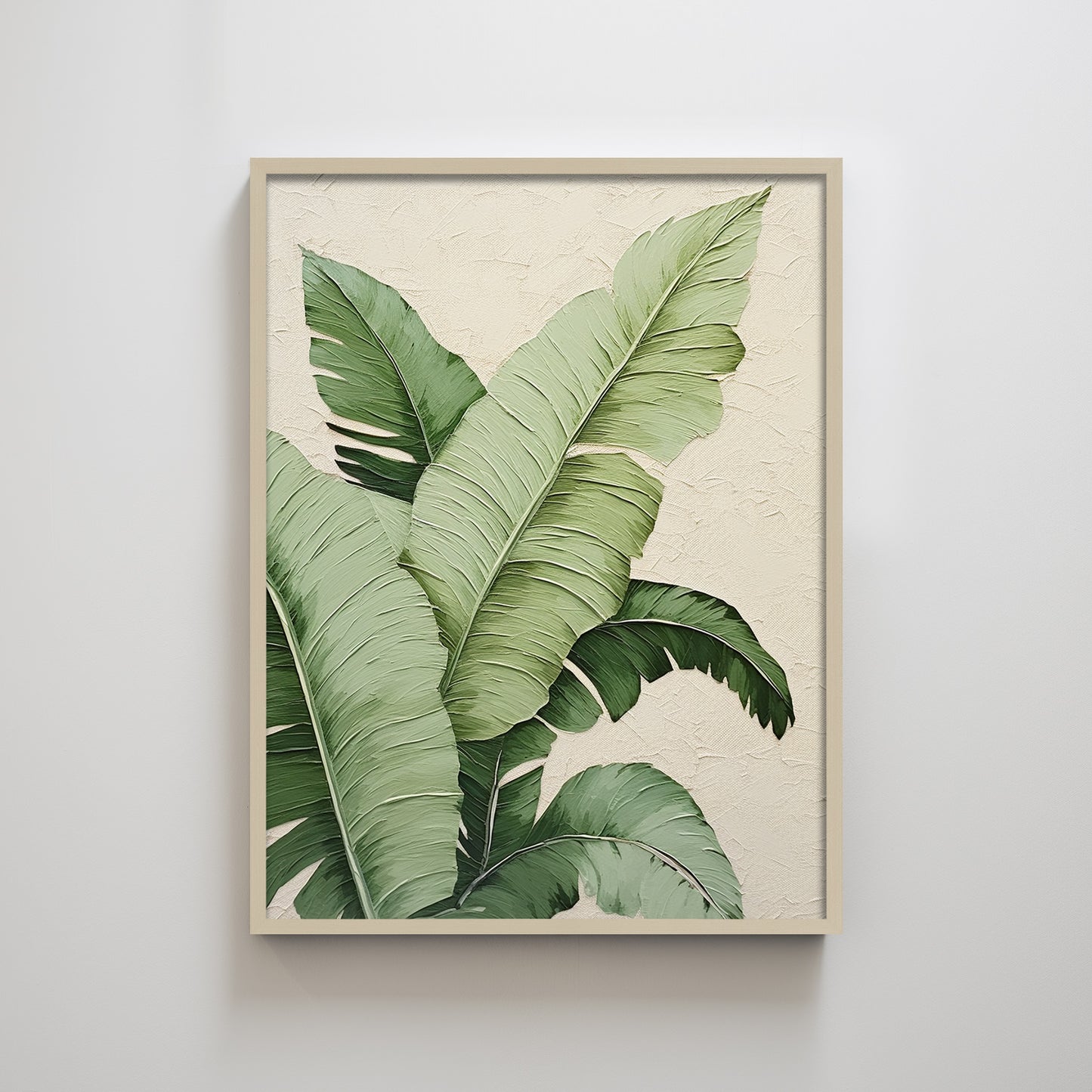 Green banana leaf texture printing home decoration painting.