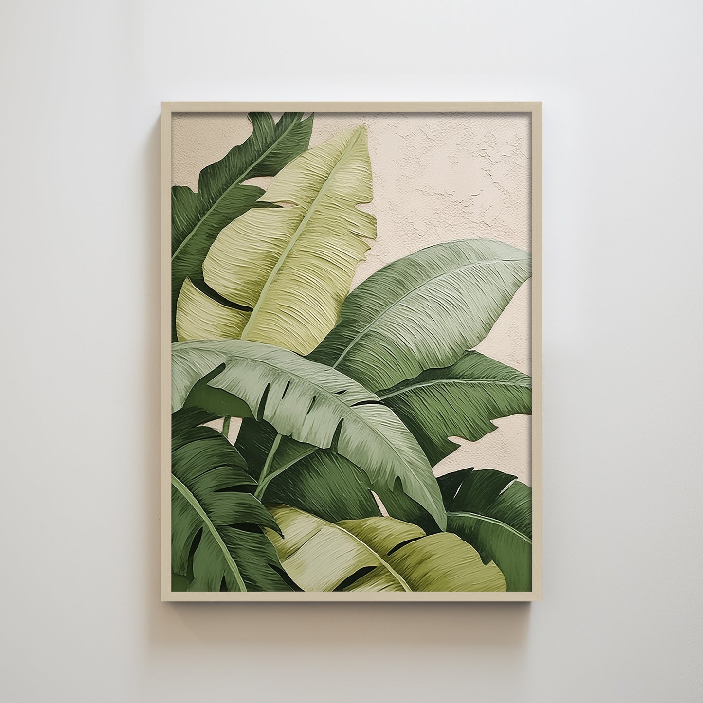 Green banana leaf texture printing home decoration painting.
