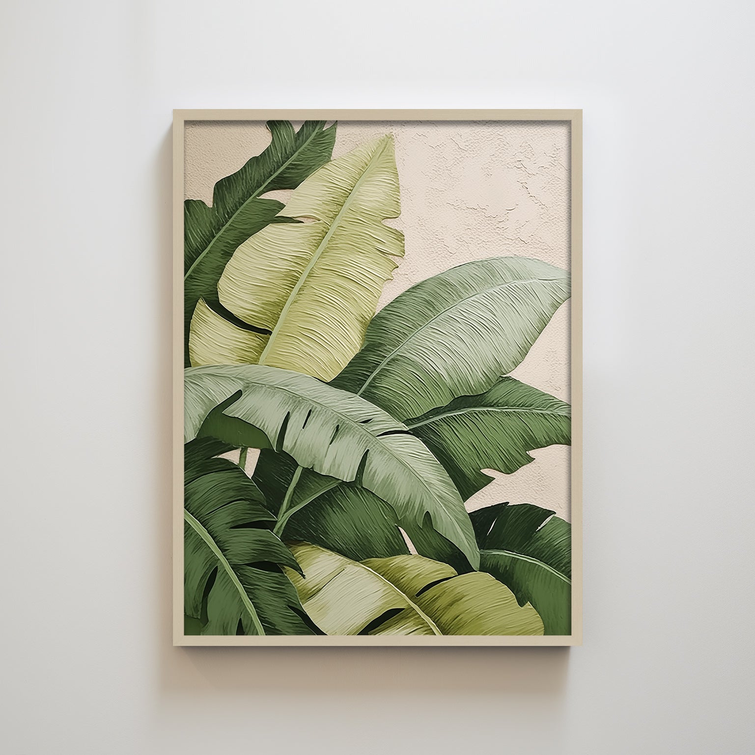 Green banana leaf texture printing home decoration painting.