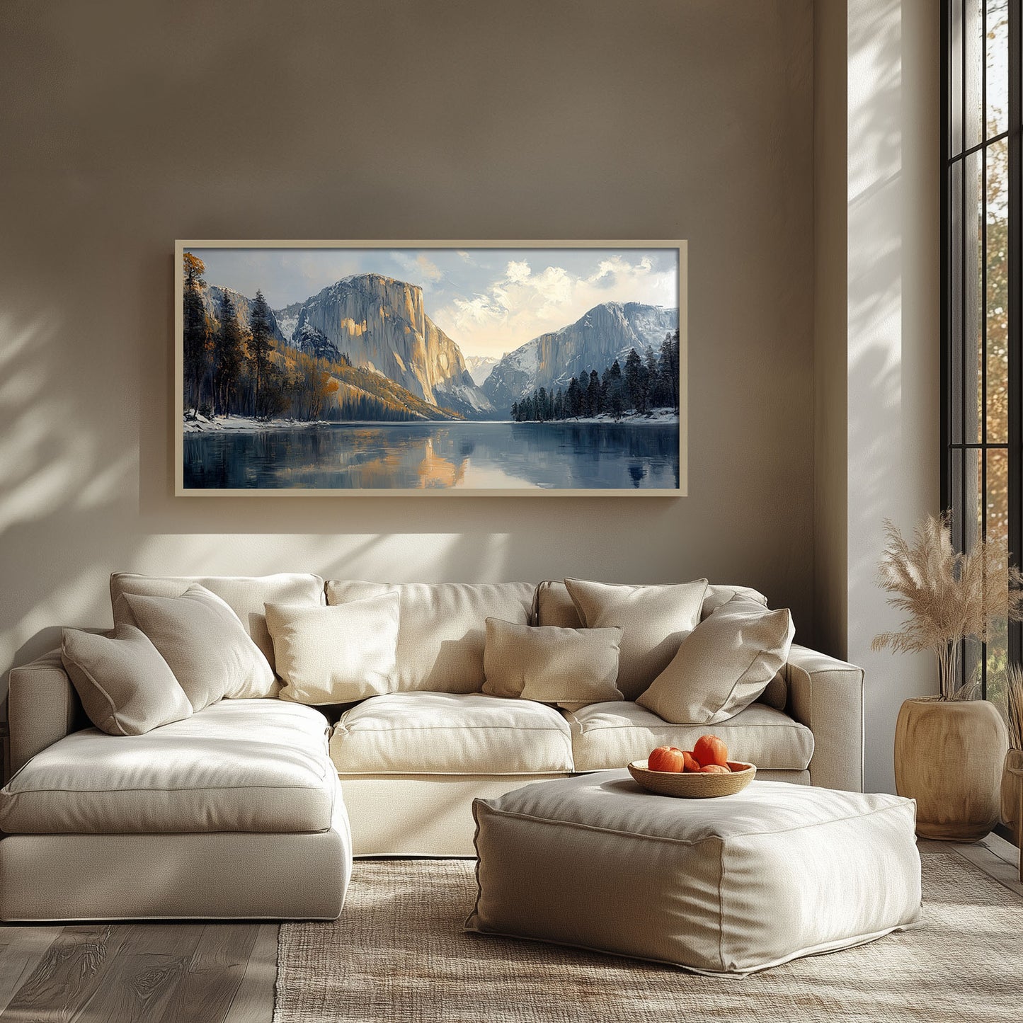 El Capitan Yosemite California Beige Horizontal Texture Print Modern Living Room Wall Decor