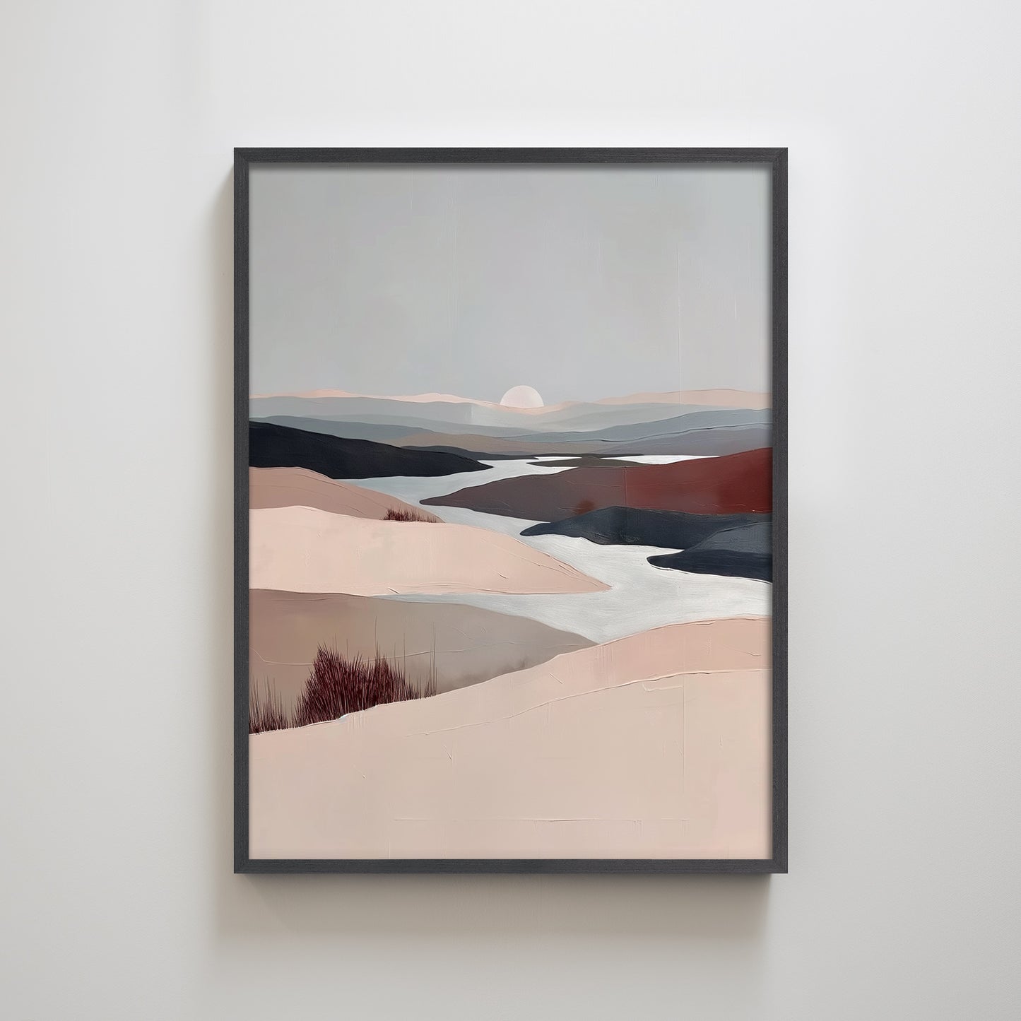 Morandi beach landscape texture home decoration painting.