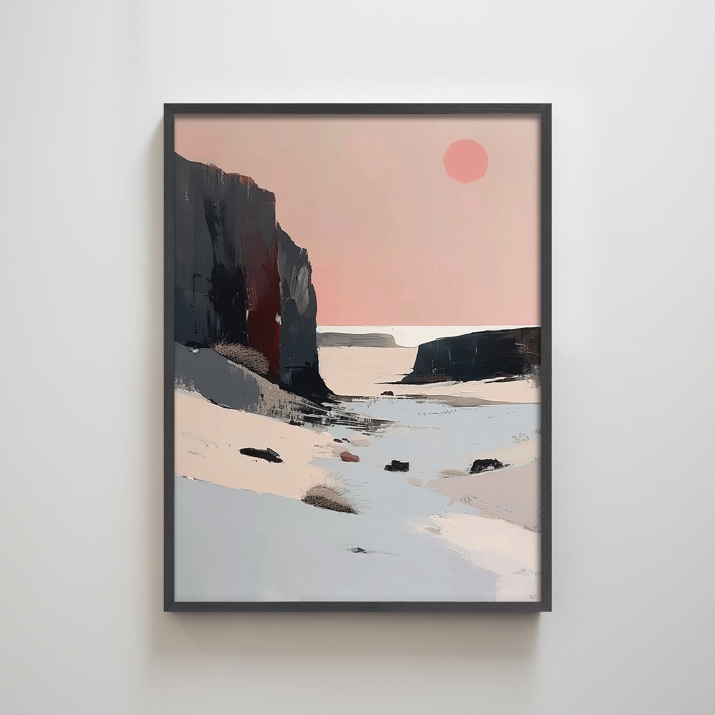 Morandi beach landscape texture home decoration painting