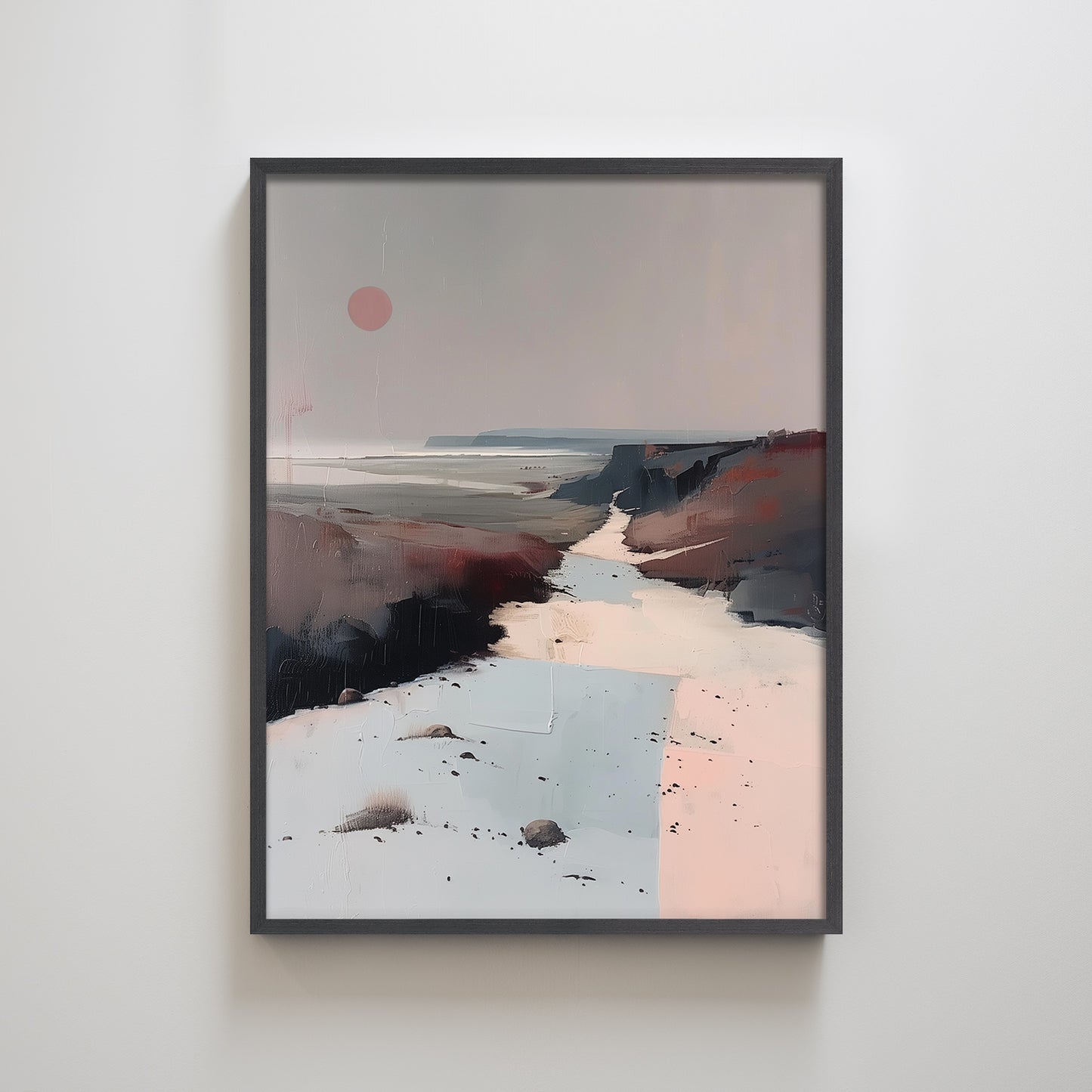 Morandi beach landscape texture home decoration painting