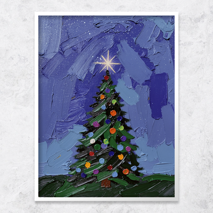 Christmas Tree Textured Art Print with AR Video