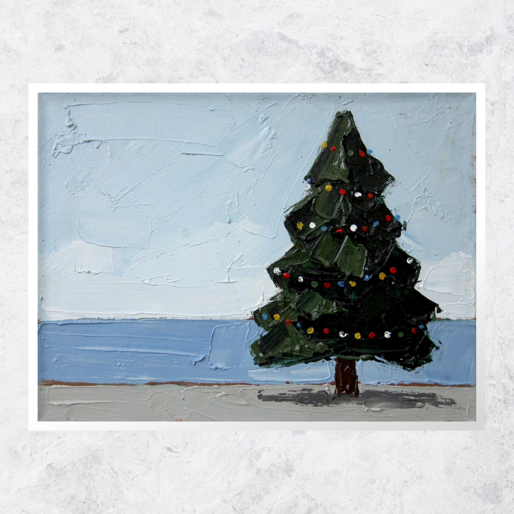 Christmas Tree Oil Painting Art Print with AR Video