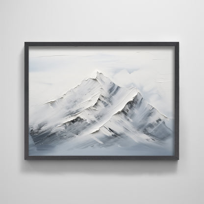 Snow Mountain Textured Print Wabi Sabi Minimalism Nature Hiking Printing Wall Art