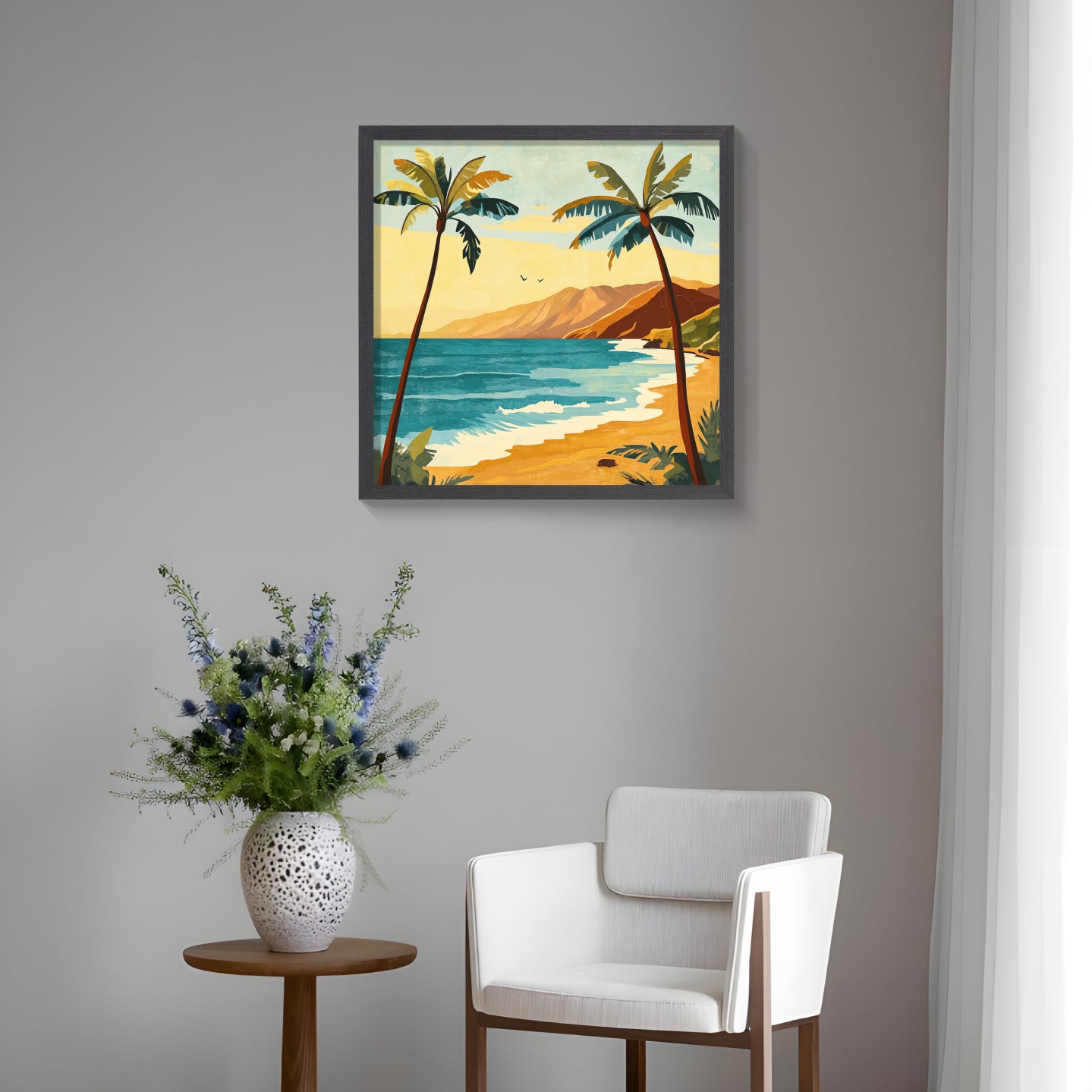 Sea Breeze Blowing | Coastal Wave Painting for Beach House Decor