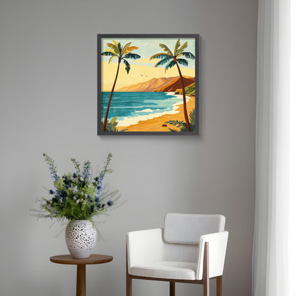 Sea Breeze Blowing | Coastal Wave Painting for Beach House Decor