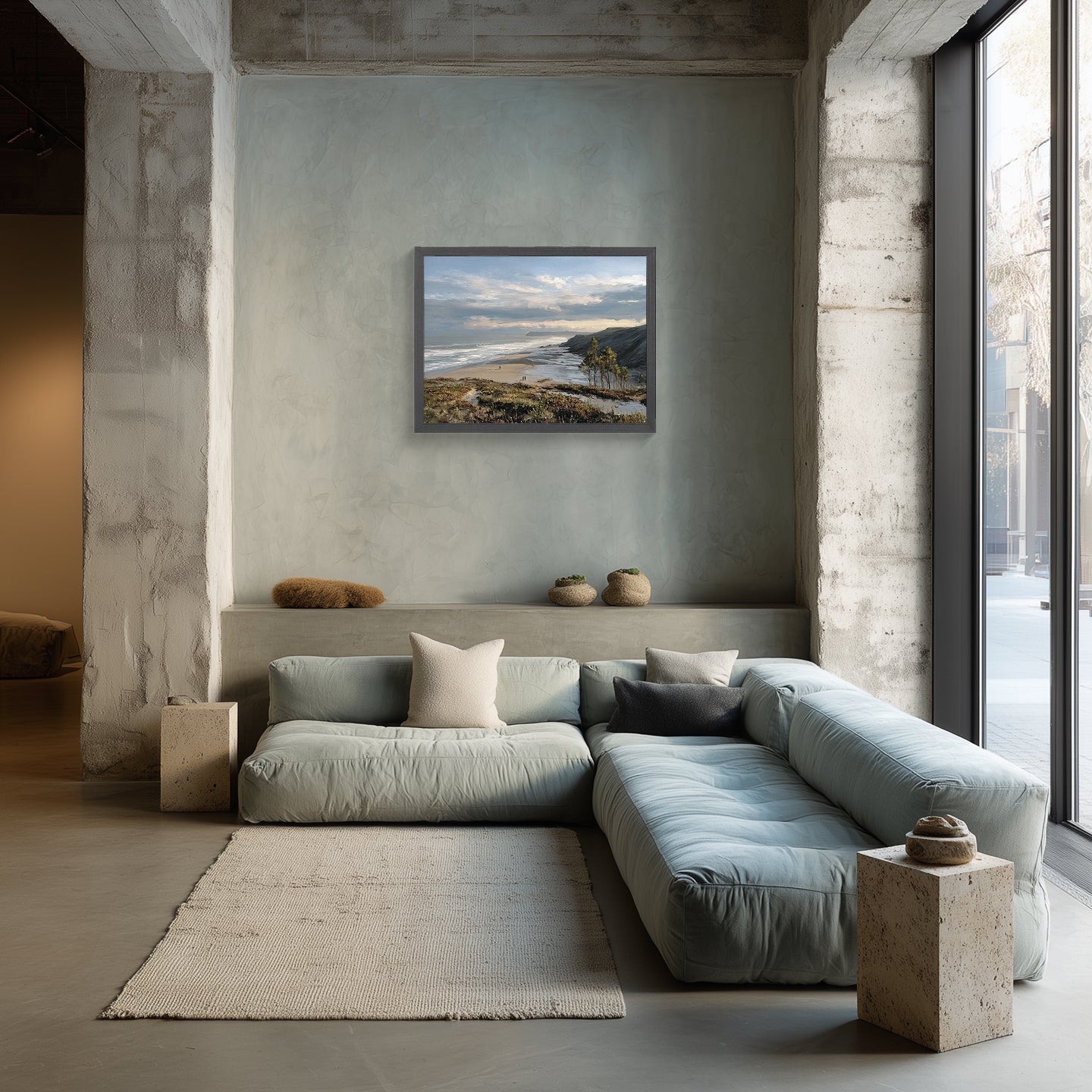 Native Seashore | Coastal Landscape Painting for Beach House Decor