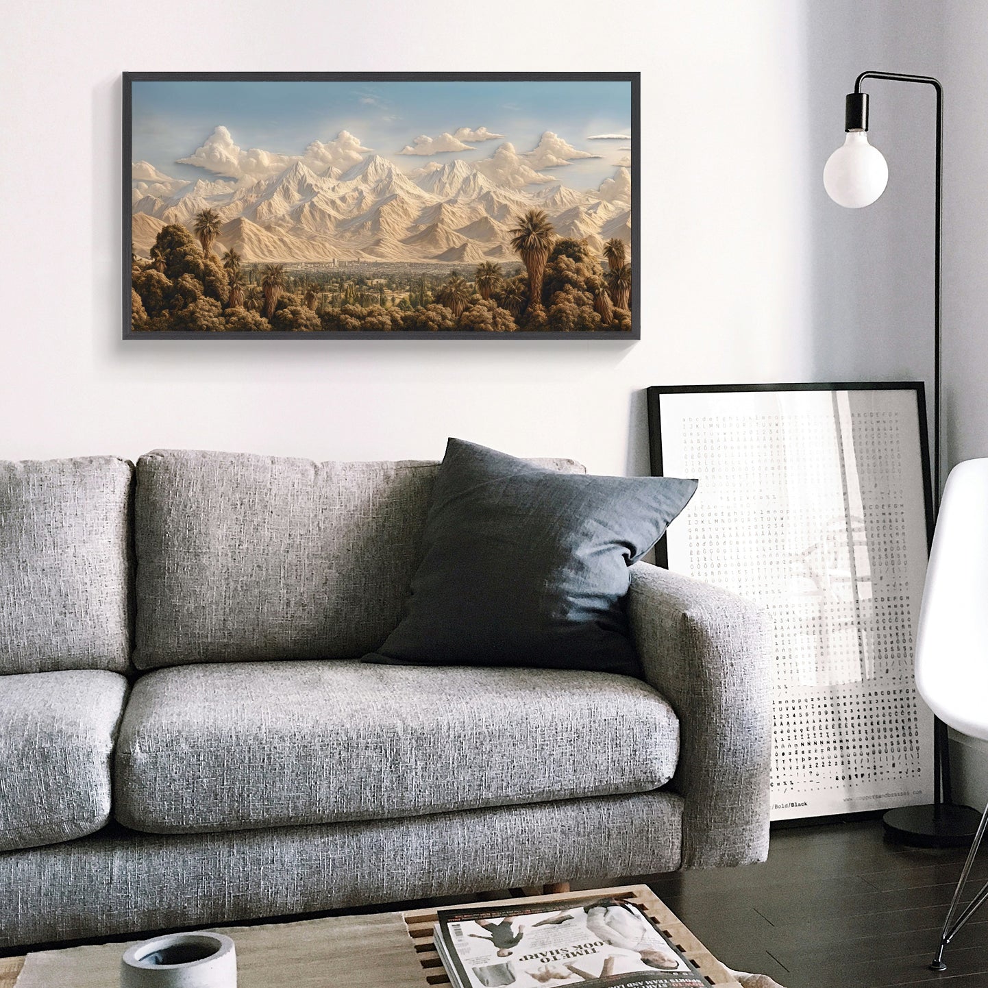 Mystical City Nestled by Mountains | Fantasy Landscape Art for Modern Interiors