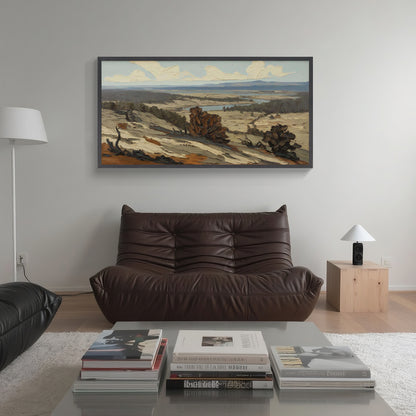 Rolling Hills and Tranquil River | Landscape Wall Art for Serene Home Decor