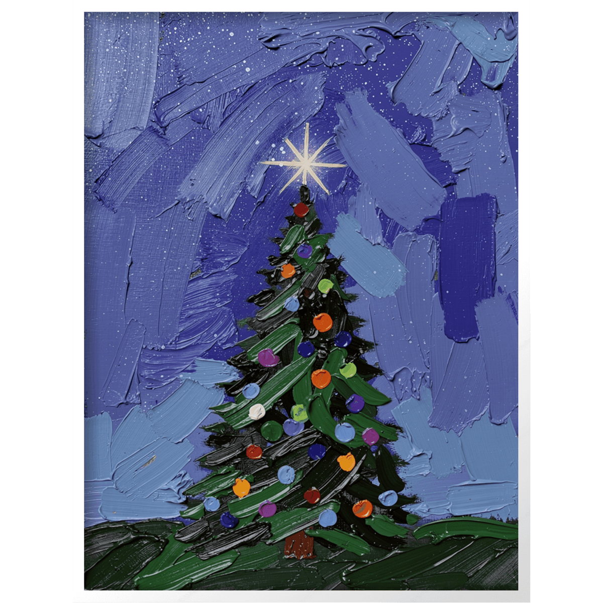 Christmas Tree Textured Art Print