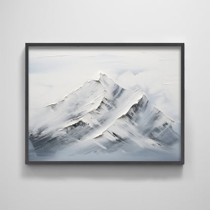 Snow Mountain Textured Print Wabi Sabi Minimalism Nature Hiking Printing Wall Art