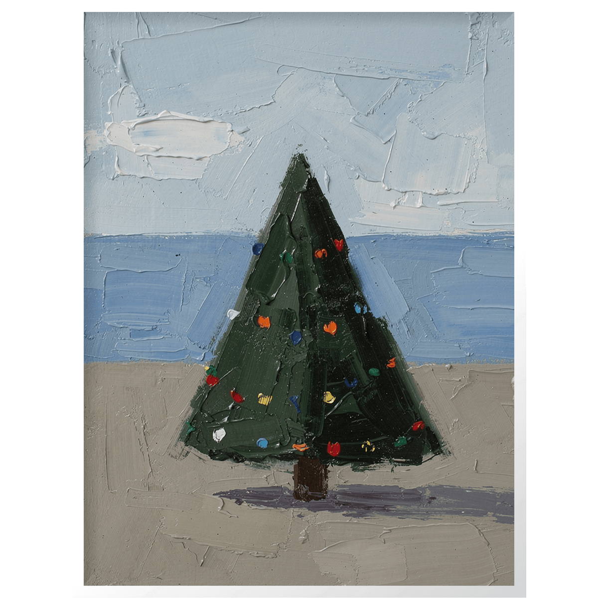 Chritsmas Tree Oil Painting Art Print