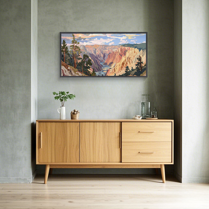 Valley of Dusk | Sunset Landscape Wall Art for Modern Living Room Decor