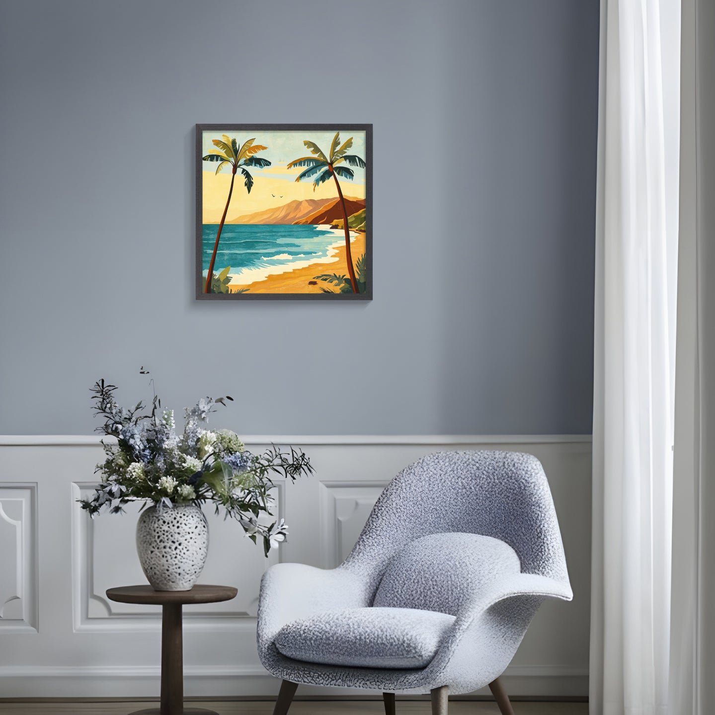 Sea Breeze Blowing | Coastal Wave Painting for Beach House Decor