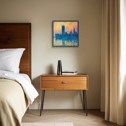 The Houses of Parliament, Sunset, Monet | Landscape Painting Wall Decor for Office Space