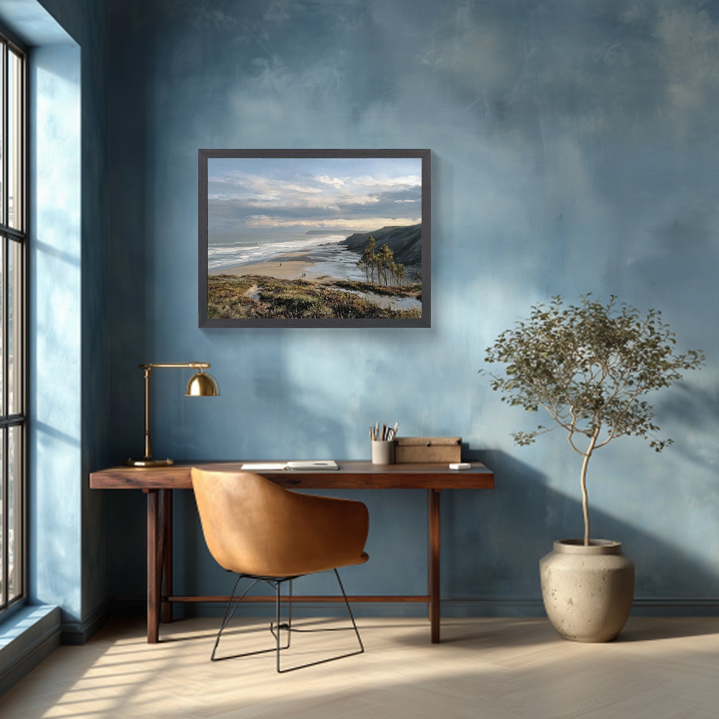 Native Seashore | Coastal Landscape Painting for Beach House Decor