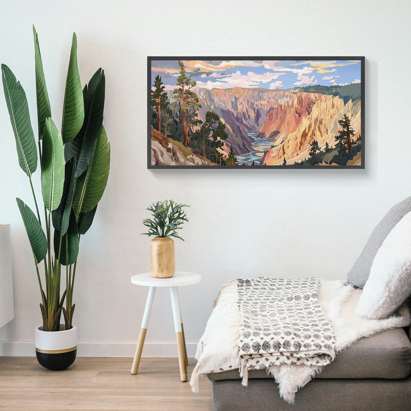 Valley of Dusk | Sunset Landscape Wall Art for Modern Living Room Decor