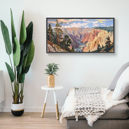 Valley of Dusk | Sunset Landscape Wall Art for Modern Living Room Decor