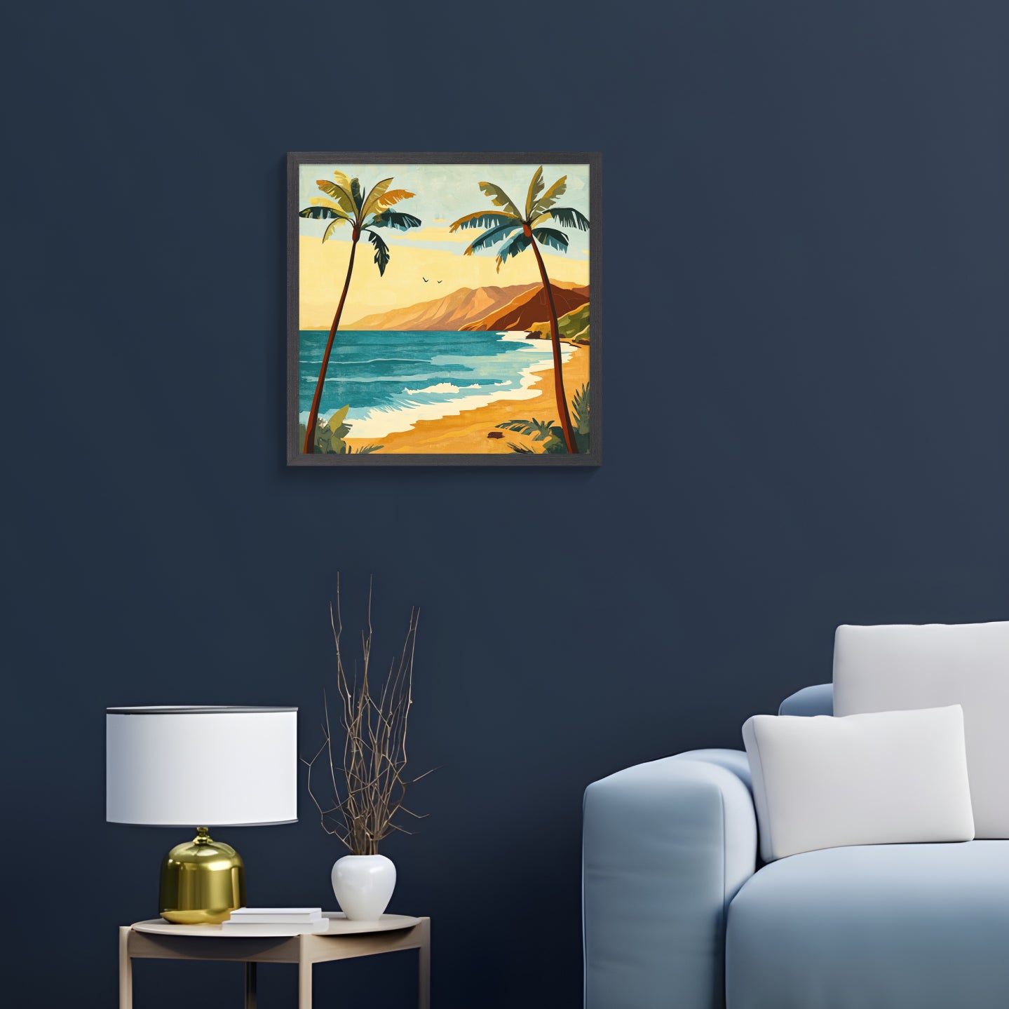 Sea Breeze Blowing | Coastal Wave Painting for Beach House Decor
