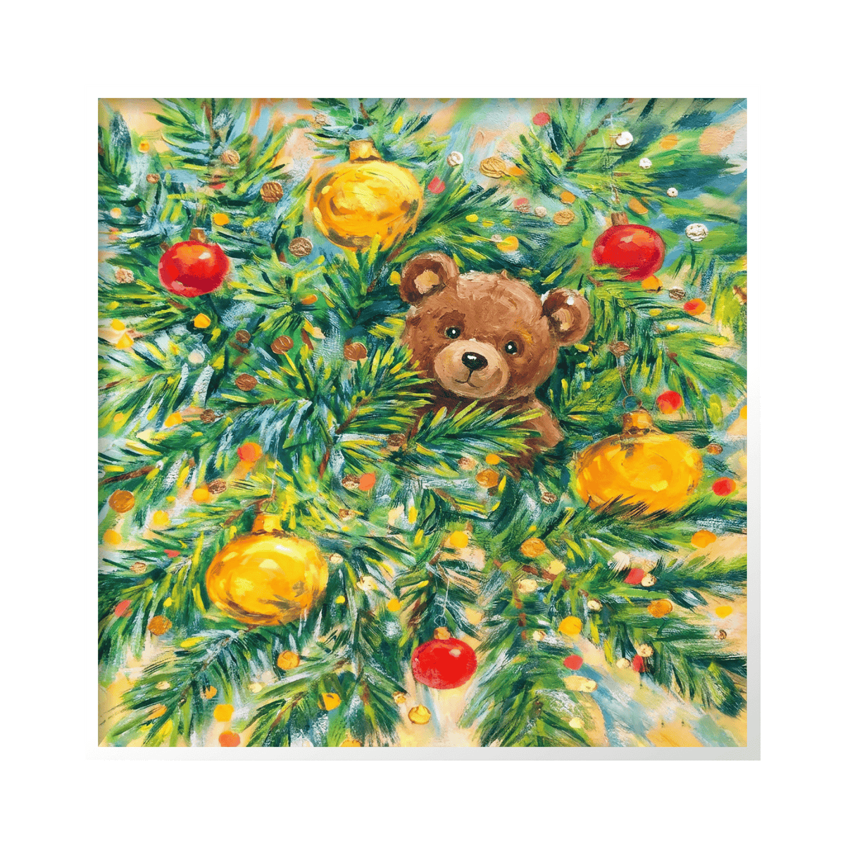 Christmas Tree Bear Painting