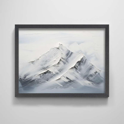 Snow Mountain Textured Print Wabi Sabi Minimalism Nature Hiking Printing Wall Art