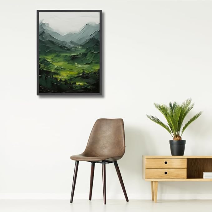 Mountain Landscape Textured Wall Painting Minimalism Contemporary Wabi Sabi Nature Hiking Printing Wall Art