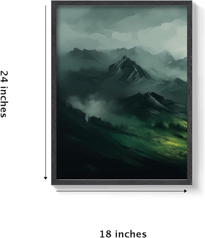 Green Mountain Landscape Wall Art Prints, 3 Pieces