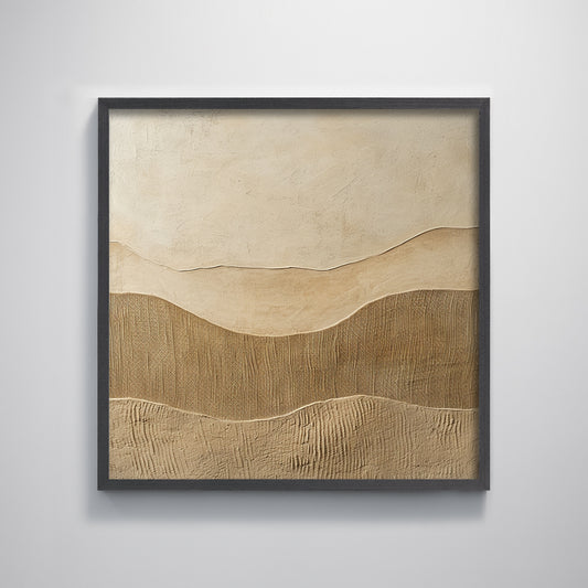 Beige Fabric Minimal Abstract Textured Art Print